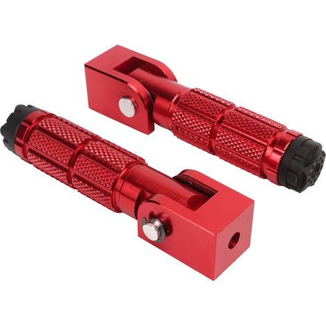 2 Stück klappbare Motorrad-Fußrasten M8, rutschfeste Aluminiumlegierung, universell für Motorräder, ATVs, UTVs, Go-Karts, rot (1/5)