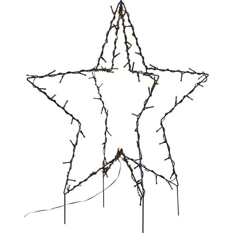 Étoile lumineuse d'extérieur Star Trading 'Foldy', lampe étoile pliable avec piquets de terre, alimentée par secteur, 90 LED blanc chaud, Ø 60 cm (1/4)