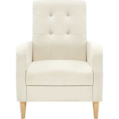 CHICFURN Sillón TV 61 x 54 x 90,5 cm de lino beige, respaldo alto, carga 150 kg (1/5)