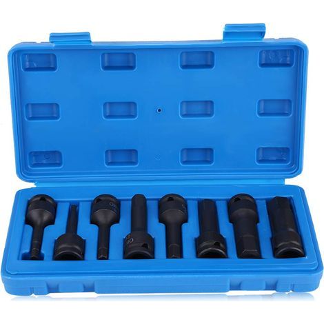 Coffret 8pcs H5-H19 1/2" Douilles Hexagonales Allen d'Entraînement Air Outils Réparation Voiture (1/5)