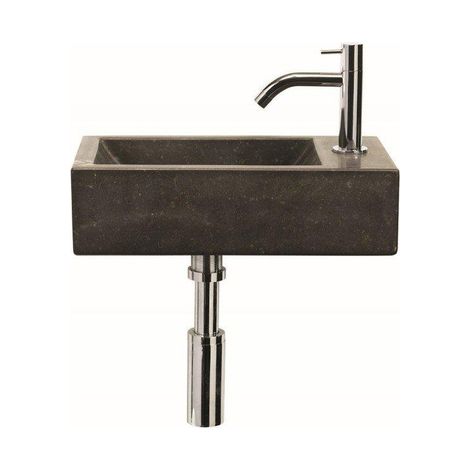 Differnz lave-mains 40x11x23cm Pierre naturelle 1 trou pour robinet Bluestone (1/5)