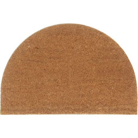 Tapis de porte naturel demi-rond 60 x 90 cm antidérapant usages intérieur extérieur finition touffeté en fibre de coco naturel (1/5)