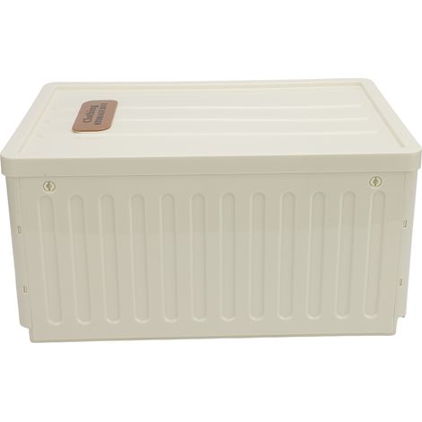 Rangerie placard pliable 9 casiers coffre rangement vêtements avec couvercle lavable empilable boîte repliable pour pantalons pull chemise beige (1/5)