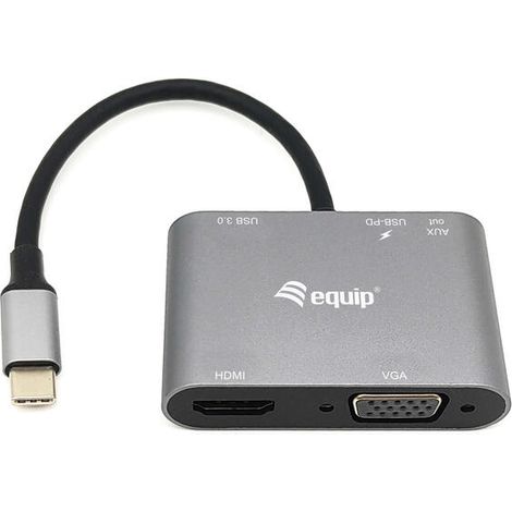HUB EQUIP USB-C 5 EN 1 HDMI-VGA-USB-AUX-USB PD 100 (1/4)