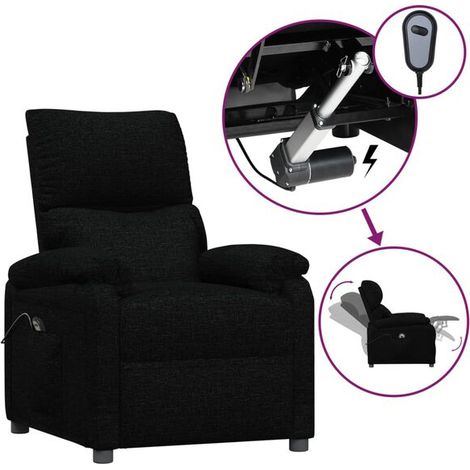 Fauteuil inclinable électrique en tissu noir (1/5)