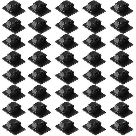 40 clips de fixation pour câbles de voiture, câbles de données GPS pour voiture, câbles d'éclairage, organisateur décoratif de fixation de câbles (L) (1/5)
