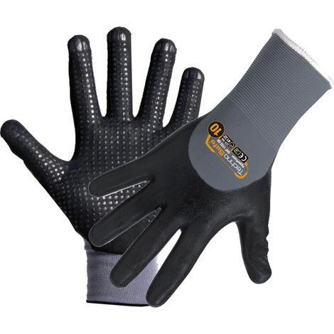 GUANTI IN NITRILE PALMO PUNTIN Col. Nero tg. 8 12.00 paia