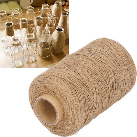 300 m langes, naturgelbes Juteseil, 1 mm einsträngig, Hanf-Sicherheitsseil für Schmuckherstellung, Bastelarbeiten, Wanddekorationen und Partydekorationen zu Hause. (1/5)