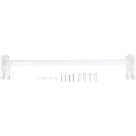 Dicke, rostbeständige Handtuchstange aus Aluminium zur Wandmontage mit Haken für Badezimmer oder Kleiderschrank. (1/5)