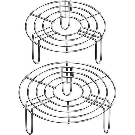 2-teiliger Dampfgareinsatz aus Edelstahl, runder Kochrost, Schnellkochtopfhalterung, Kühlgitter für Dampfgarer (1/5)