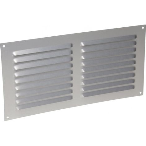Nicoll – Moustiquaire rectangulaire horizontale 15X30 en alu anodisé gris – Pour ventilation efficace – Grille de ventilation ALU (1/2)