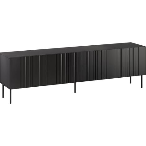 Mueble TV Evavese 103, Negro, Número de puertas: 0, Número de cajones: 0, 201x60x40cm (1/4)