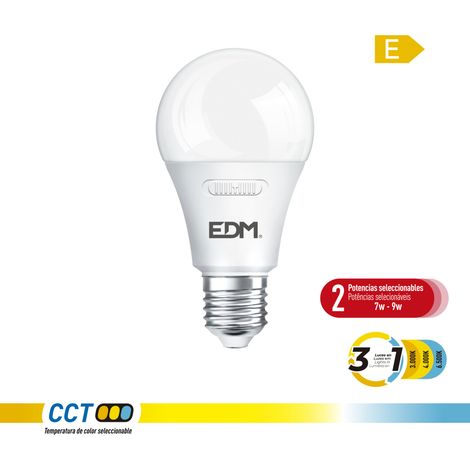 Ampoule Led A60 E27, Puissance Réglable 7/9 W, 1000 Lm, 3cct, ø60 X 114 Mm