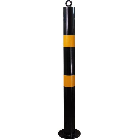 Potelet fixe à boulonner 900F-76-BY NOIR/JAUNE avec oeillet (1/5)