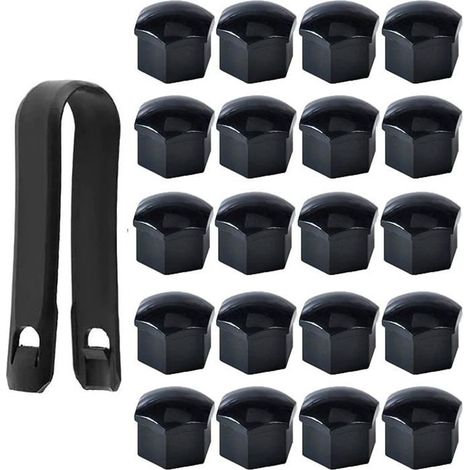 Hochwertige 17-mm-Schraubenmutternabdeckungen, Sechskant-Radmutternschutzkappen, mit Demontagewerkzeug (Packung) (1/5)