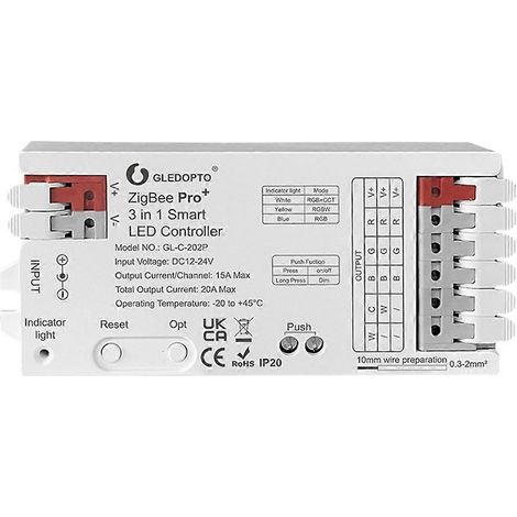 Contrôleur de bande LED ZigBee 3 en 1 RGBCCT/RGBW 20A Max-- (1/5)