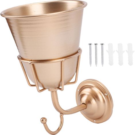 Vase mural vintage en acier inoxydable, support mural suspendu pour plantes artificielles, décoration pour la maison et la salle de bain (1/5)