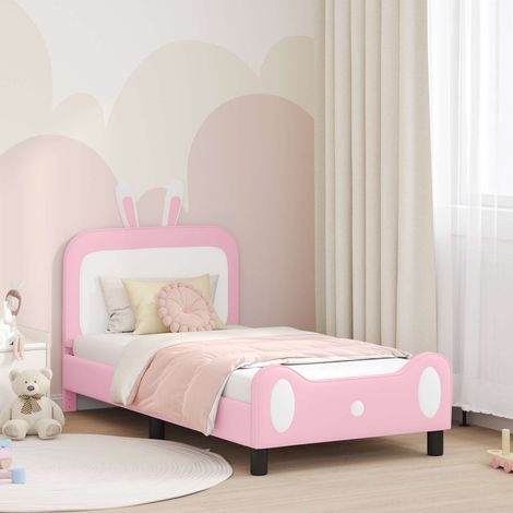 Kinderbettgestell mit Kopfteil mit Kopfteil Rosa 80 x 160 cm PU (1/5)