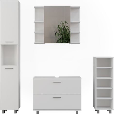 Badmöbel-Set Ilias, Weiß, 4 Teile, Vicco