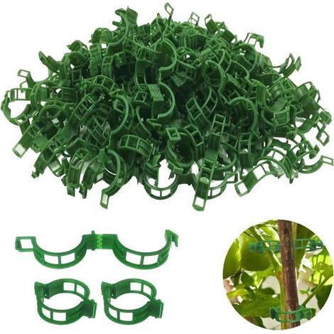 200 Secure Plastic Plant Clips, Garden Plant Support Ties, Plant Support Clips