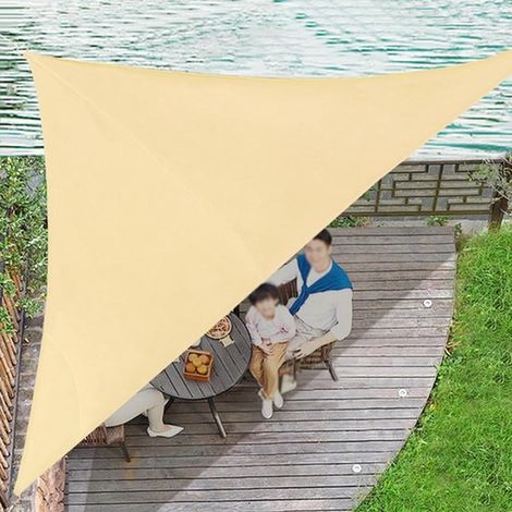 Toile d'ombrage triangulaire - Pare-soleil - Auvent de terrasse - Toile d'ombrage pour pelouse - Toile d'ombrage pour jardin - Toile d'ombrage pour piscine - Auvent triangulaire - Tissu Oxford - 3 x 3 (1/5)