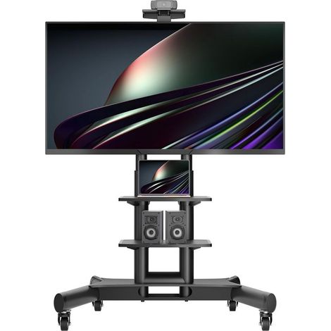 Support TV roulettes pour 40-70 Pouces, Support Television Professionnel Poids de 60,5 kg, Chariot Télé Mobile Max VESA 600x400, Support TV sur Pied avec roulettes Noir (1/5)