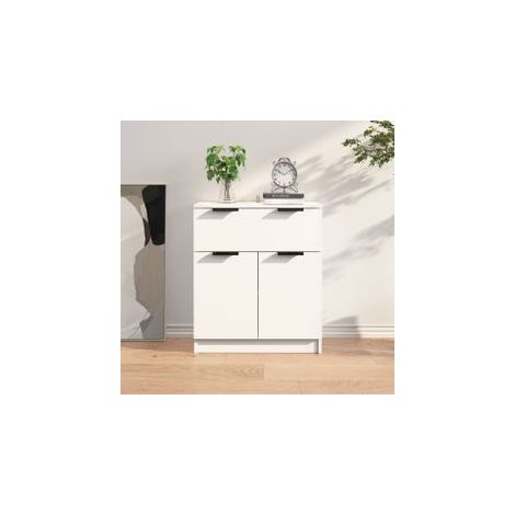 Buffet Blanc 60x30x70 Bois d'ingénierie (1/5)