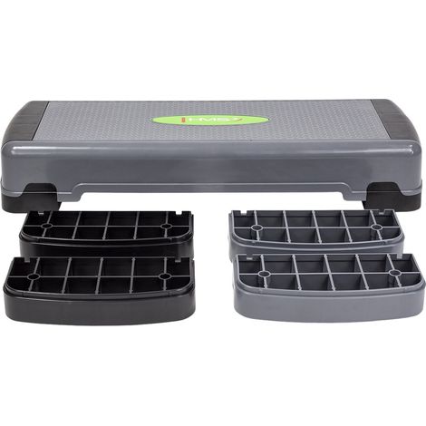 Piattaforma per step aerobico, altezza regolabile, grigio-nero (1/5)