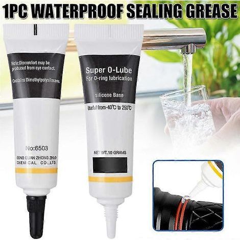 Graisse lubrifiante silicone alimentaire imperméable pour joints toriques de robinetterie, plomberie, 10 g. Solution d'entretien et de lubrification neuve. (1/4)