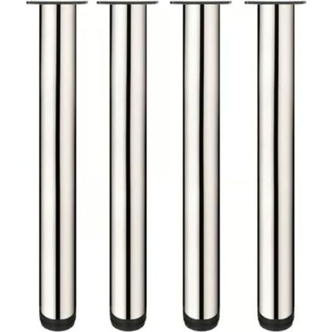 4 pieds de meuble réglables, pieds de table en acier inoxydable avec vis - 50 cm (1/4)