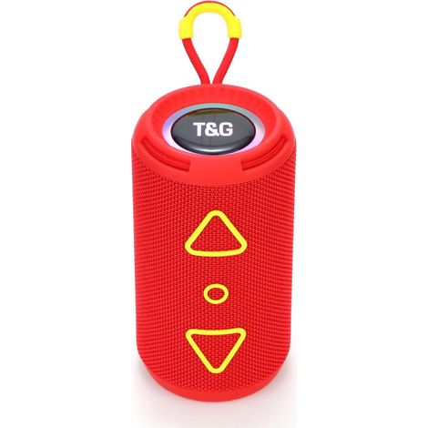 Enceinte Bluetooth portable - Son stéréo 360° - Résistante à l'eau (IPX5) - Son HiFi de qualité supérieure - Rouge