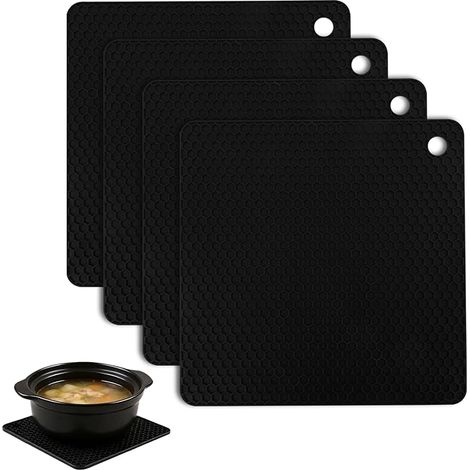 Dessous de Plat Silicone résistant Chaleur antidérapant Facile Nettoyer Protection Table Plan Travail Motif nid Abeille Cuisine ustensiles (1/5)