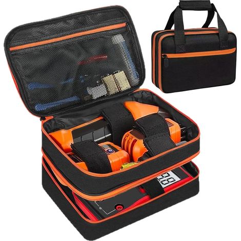Sac multimètre Organisateur d'outils de circuit Kit de sac multimètre portable Support double couche pour pince multimètre numérique testeur de prise électrique Kit d'outils de réparation (1/5)