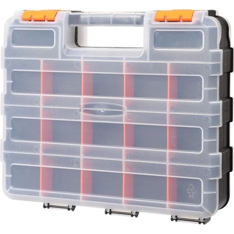 Caja de herramientas y almacenamiento - Organizador de piezas - Clasificación de piezas pequeñas - 34 compartimentos ajustables - 32 x 27 x 8 cm (1/5)