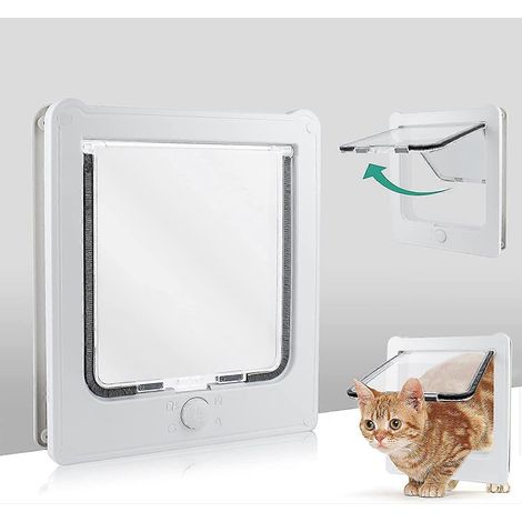 Chatire pour Chat Facile Installer, 4 Options de Verrouillage Manuel, Bonne tanchit et Solide Chatire Porte Intrieure Chatiere pour Petit Chien/ Chat (1/5)