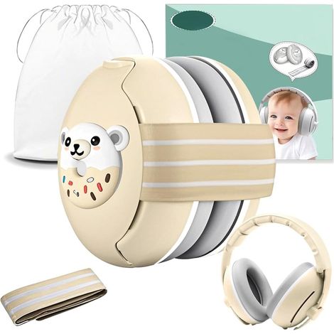Casque Anti Bruit Bébé, 2 en 1 Casque Anti Bruit Pour Bébés et Tout-Petits Jusqu'à 48 Mois, Protection Auditive, Réglable, Amélioration du Sommeil, Avion, pour la Vie (1/5)