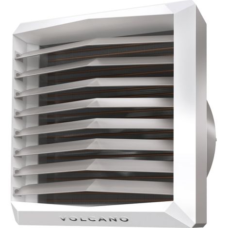 Chauffage indirect compact 20 kW – Débit d'air 2100 m³/h – Portée horizontale 14 m – Échangeur à rang unique – Radiateur eau chaude en acier – VTS