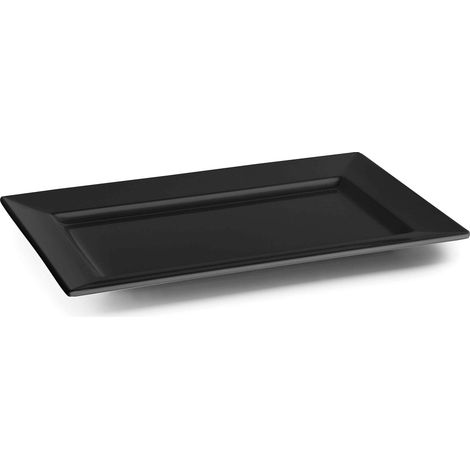 Bac rectangulaire classique en mélamine 30x21x2cm Noir