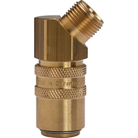 Riegler Temperierkupplung DN 9 mit AG, mit Absperrventil, M16x1,5 45° (1/2)