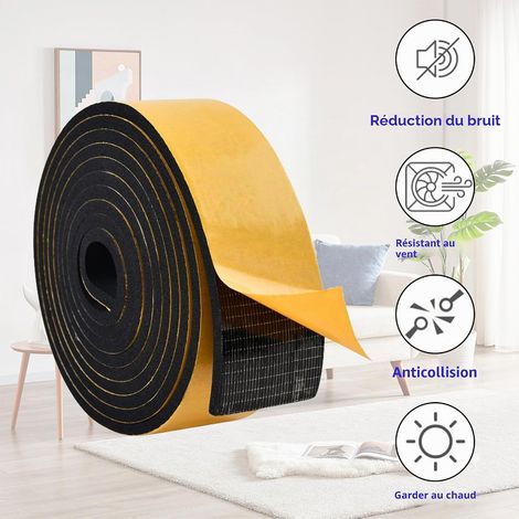 Ruban Mousse Adhésive 50mm Large 10mm Épaisseur Bande Néoprène Autocollante Caoutchouc Isolation Joint Anti-vibration Meuble Protection Voiture,2M (1/5)