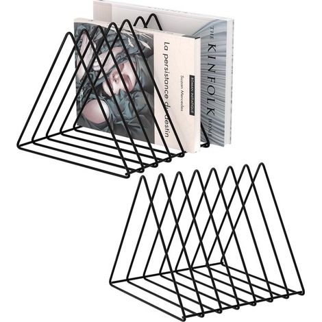 Porte-revues - Porte-journaux - Porte-lecture - Porte-vinyles - Étagère à vinyles - Organiseur de courrier - Porte-revues noir (1/5)