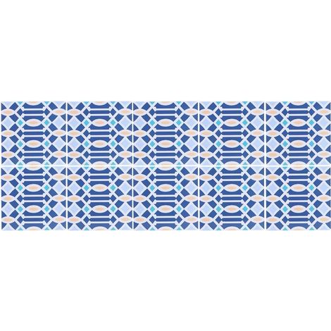 10 pièces autocollants pour carrelage mural, 10x10 cm imperméable antidérapant carrelage mural autocollants cuisine salle de bain carrelage mur art décalcomanies pour (Tapez 6) (1/5)