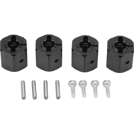 4 Pièces Adaptateur 12mm Hex Aluminium pour Axial SCX10 90046, D90, Voiture RC 1/10, Noir - Accessoires Roues (1/5)