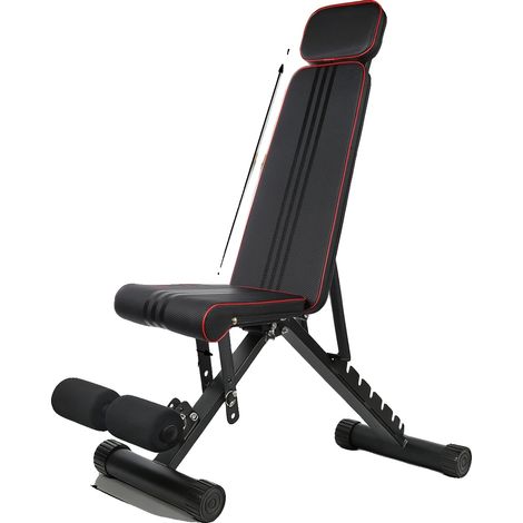 Banc de musculation réglable, design pliable, haute capacité de charge, noir (1/2)