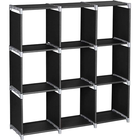 Cube Meuble de Rangement Ouvert Étagère de Rangement à 9 Compartiments Bibliothèque Tour de Rangement Plastique étagère à Livres Etagere Escalier Cube Modulable pour Salon et Bureau
