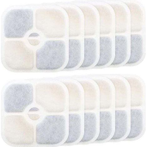 Enowelir 12-Piece Cat Water Fountain Filters, High-Quality Activated Carbon Refills for Pet Fountains, Rectangle (1/4)