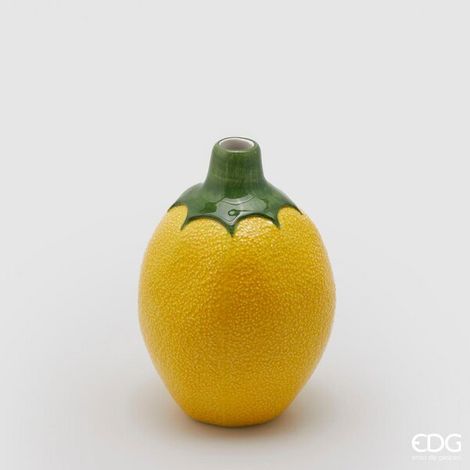 EDG Enzo De Gasperi Vaso Limoni H 21 Cm D 15 Cm Giallo Verde