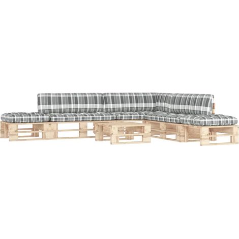 6-tlg. Paletten-Lounge-Set mit Kissen Imprägniertes Kiefernholz (1/5)