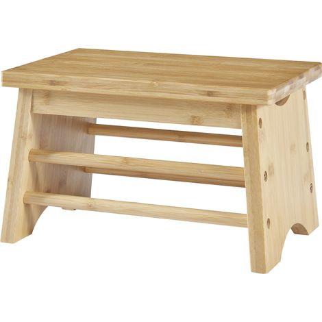 Marchepied Ryslinge bambou 33 x 22 x 20 cm naturel [en.casa] (1/5)