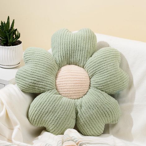 Coussin décoratif Sioloc à motif marguerite - Coussin vert décoratif pour lit, coussin de sol mignon pour chaise, canapé et décoration de chambre (15,7 pouces) (1/5)
